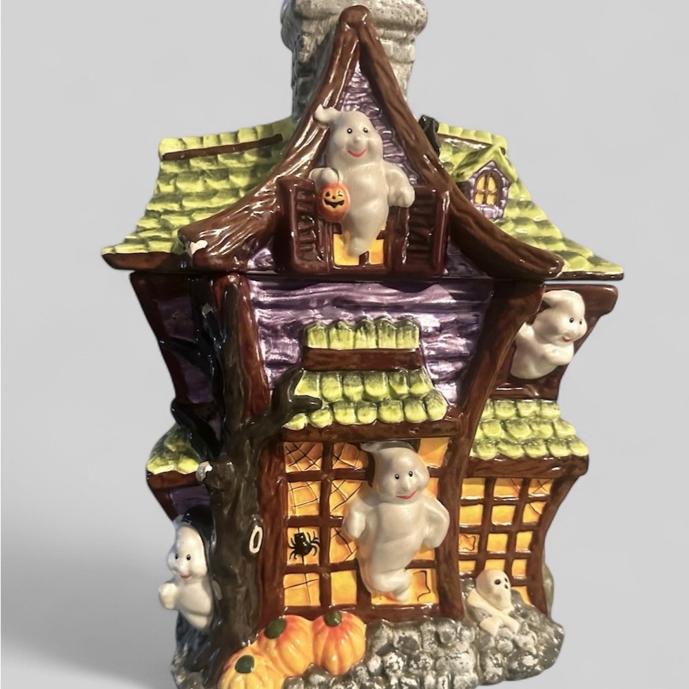 Christopher Radko Ghost Manor Halloween Decor Cookie Jar Vintage Rare